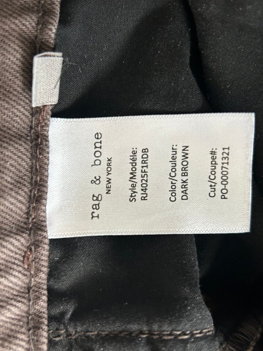 Rag & Bone Saige Low Rise Relaxed Straight Full Jeans Dark Brown Women Size 26 - Picture 10 of 14